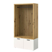 KOMPAKTGARDEROBE - Weiß / Eiche Artisan Dekor - Eichefarben/Weiß, Holzwerkstoff (106/200/47cm) - home24