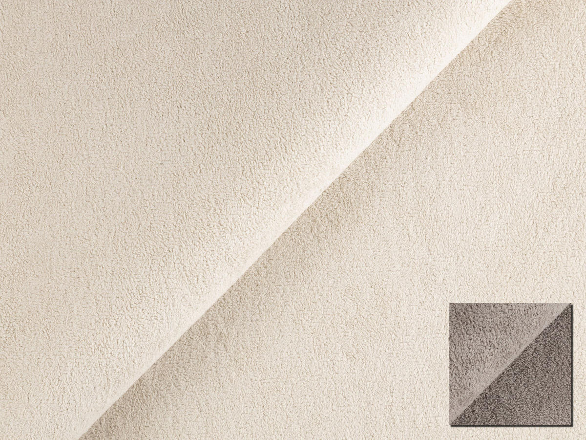 SCHLAFSOFA Vero im modernen und abgerundeten Design mit Bettkasten aus Beige Plüschstoff mit tauper Paspel - Beige/Schwarz, Holz/Kunststoff (210/90/98cm) - S-Style Möbel