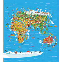 FOTOTAPETE Weltkarte für Kinder 252 x 182 cm - Multicolor, Papier (180/202cm) - Sanders & Sanders