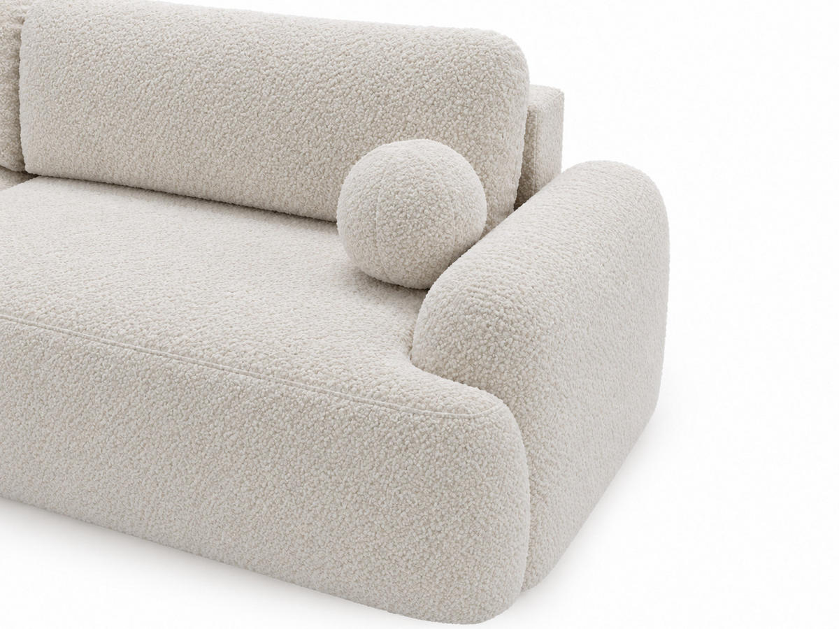 ECKSOFA Aurio weiß Links - Weiß, Holz/Textil (177/261cm) - Graingold