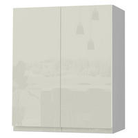 HÄNGESCHRANK Florence W3/60 Grau / RAL 1013 perlweiß HG 60 / 32,5 / 72cm - Weiß Hochglanz/Grau, Holz/Holzwerkstoff (60/72/32.5cm) - Feldmann-Wohnen