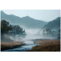 FOTOTAPETE Wald See Blau 200x140 cm - Multicolor, Papier (200/140cm) - Wallarena