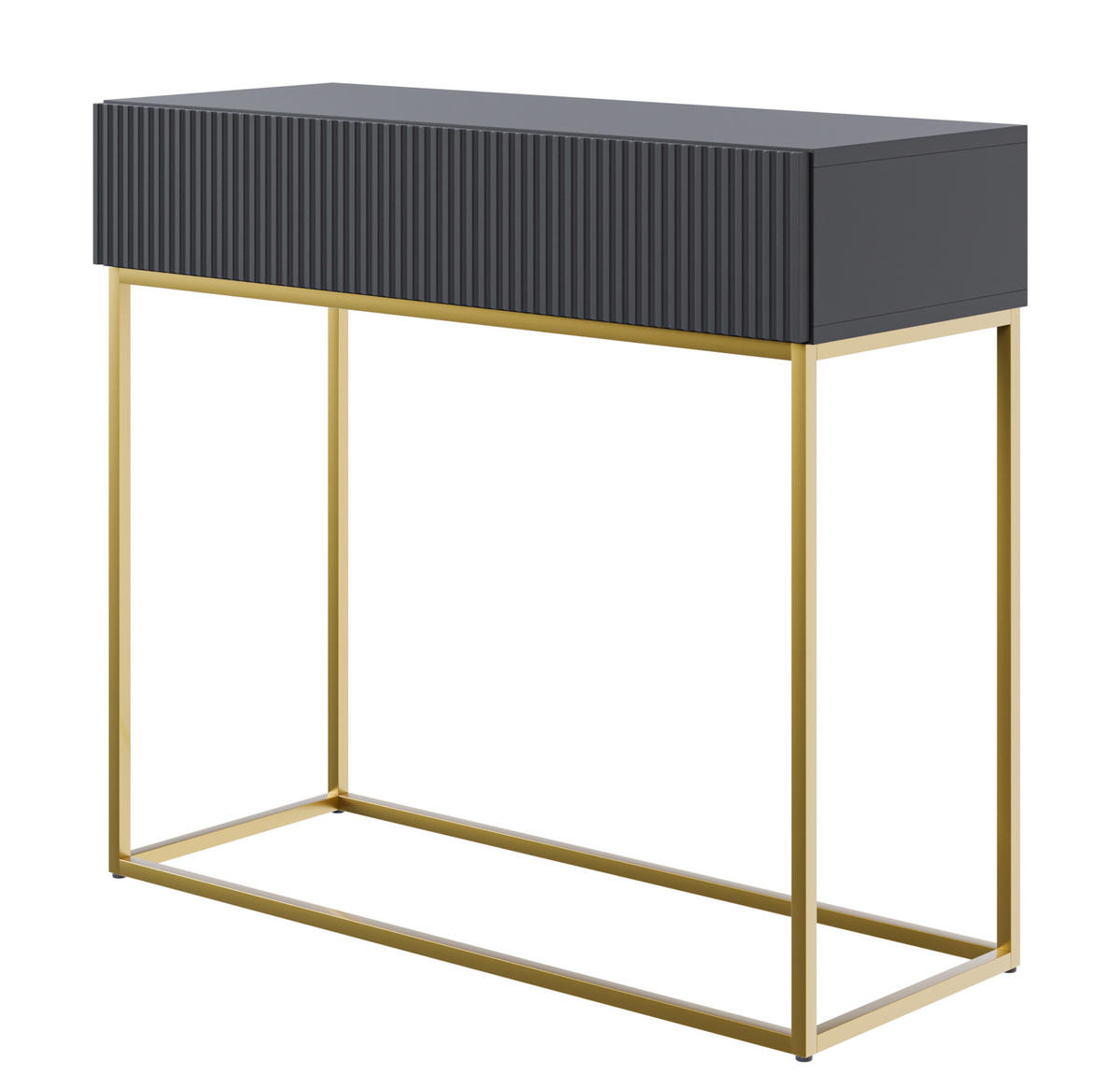 KONSOLENTISCH Veldio Schwarz mit goldenen Beinen 90 cm - Goldfarben/Schwarz, Holzwerkstoff/Metall (35.6/90/79cm) - Selsey