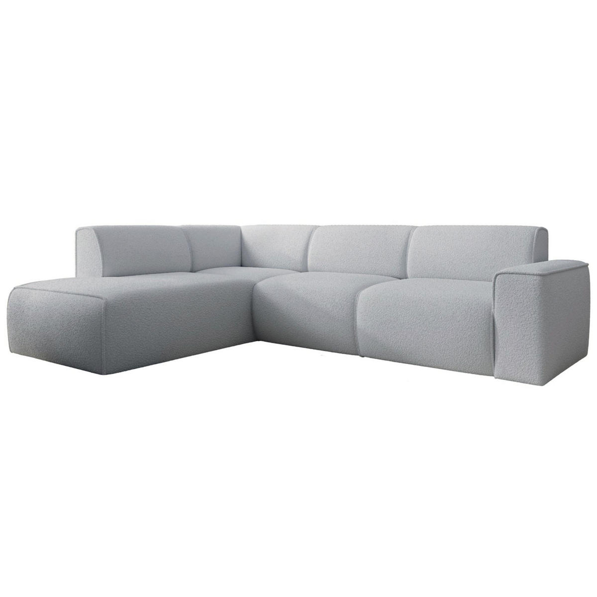 ECKSOFA Bouvi Hellgrau links - Hellgrau/Schwarz, Kunststoff/Textil (292/220cm) - Selsey