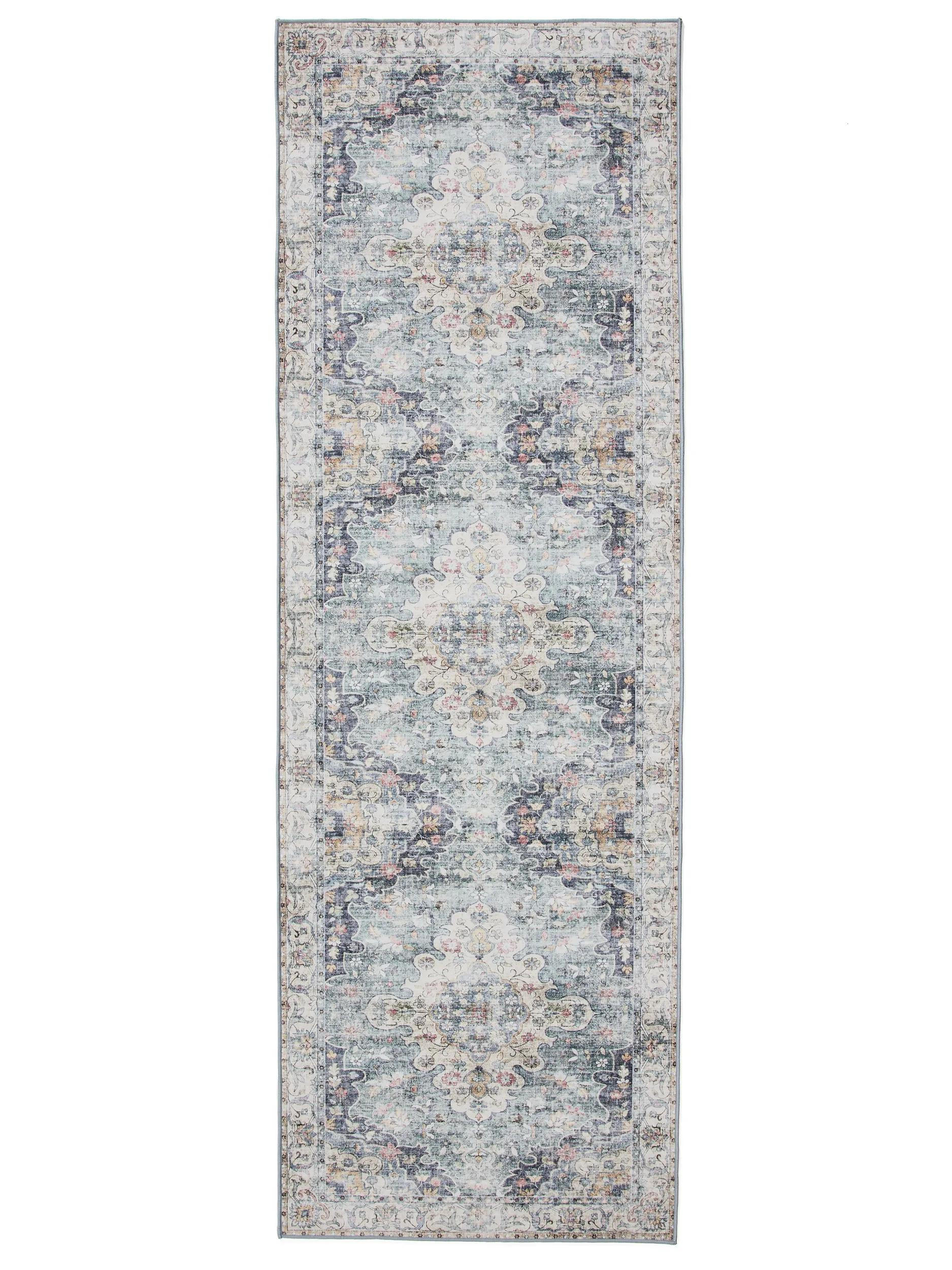 VINTAGE-LÄUFER George waschbar 80x240 cm - Blau, Kunststoff (80/240cm) - benuta