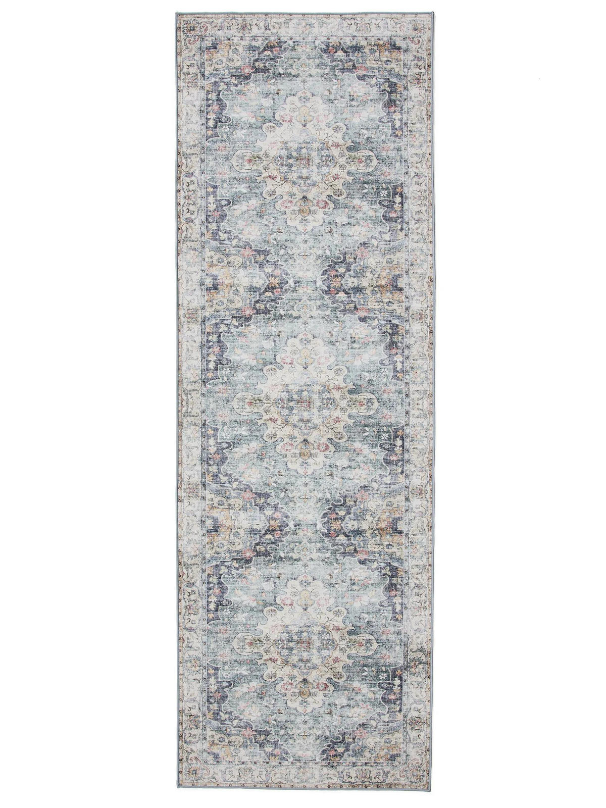 VINTAGE-LÄUFER George waschbar 80x240 cm - Blau, Kunststoff (80/240cm) - benuta