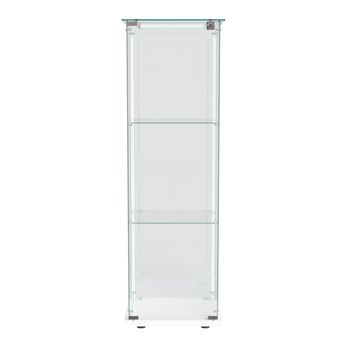 VITRINE mit RGB-Randbeleuchtung, 3-stufig, Weiß - Weiß, Glas (39.8/123.3/35cm) - Joyfair