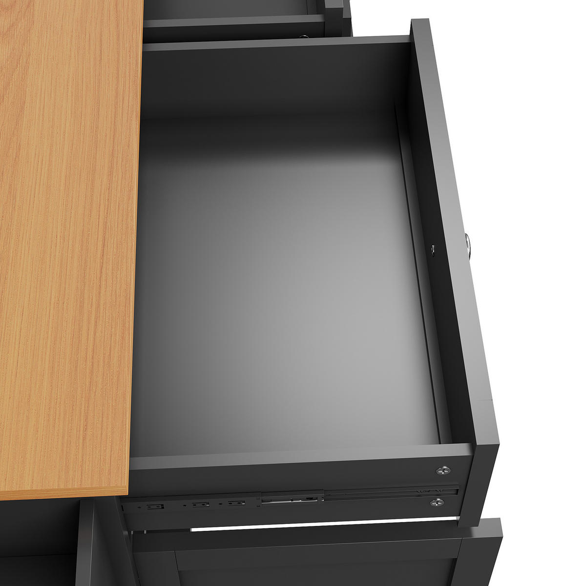 KÜCHENWAGEN Speisewagen 134x46x92cm Schwarz mit 5 Rädern & 3 Schubladen - Schwarz, Holzwerkstoff (134/92/46cm) - Modfu