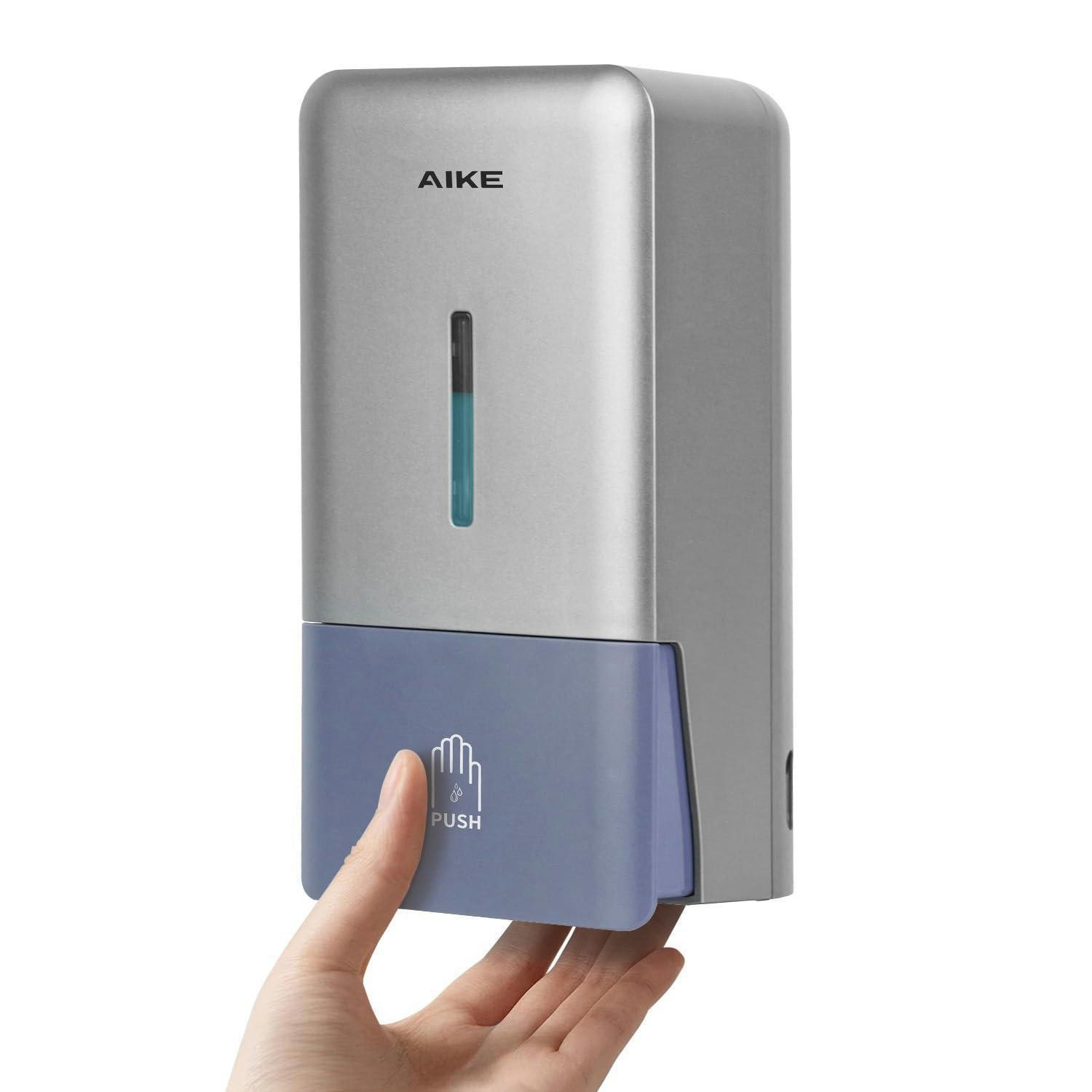 SEIFENSPENDER Wandmontage ohne Bohren 800ML Silber Grau - Silberfarben, Kunststoff (10.6/25.9/12.7cm)