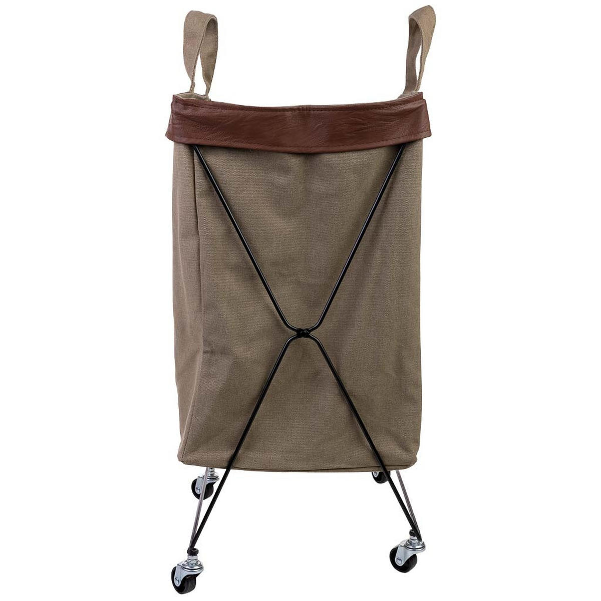 WÄSCHEKORB aus metall 41x32x58cm - Braun, Textil (43/60/34cm) - Wanderlust