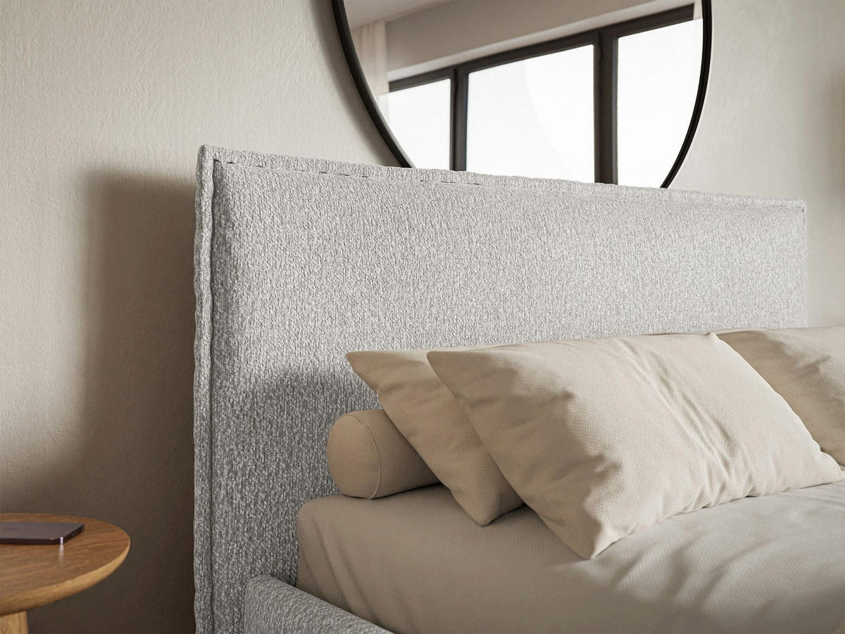 POLSTERBETT Softie Slim Hellgrau Chenille 200x200 - Hellgrau, Textil (200/200cm) - Selsey