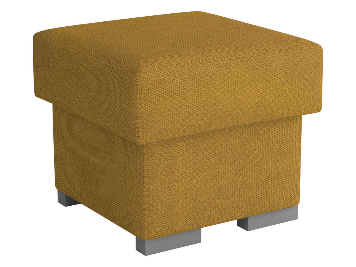 POLSTERHOCKER Oslo - Gelb/Silberfarben, Holz/Kunststoff (50/45/50cm) - MIRJAN24