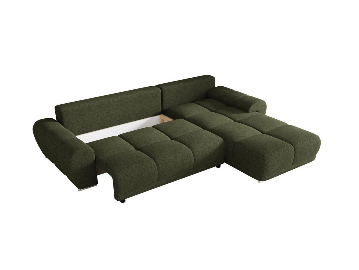 ECKSOFA BEGA L Rechts ARAGON 39 mit Schlaffunktion - Grün, Textil (289/185cm) - Bedante