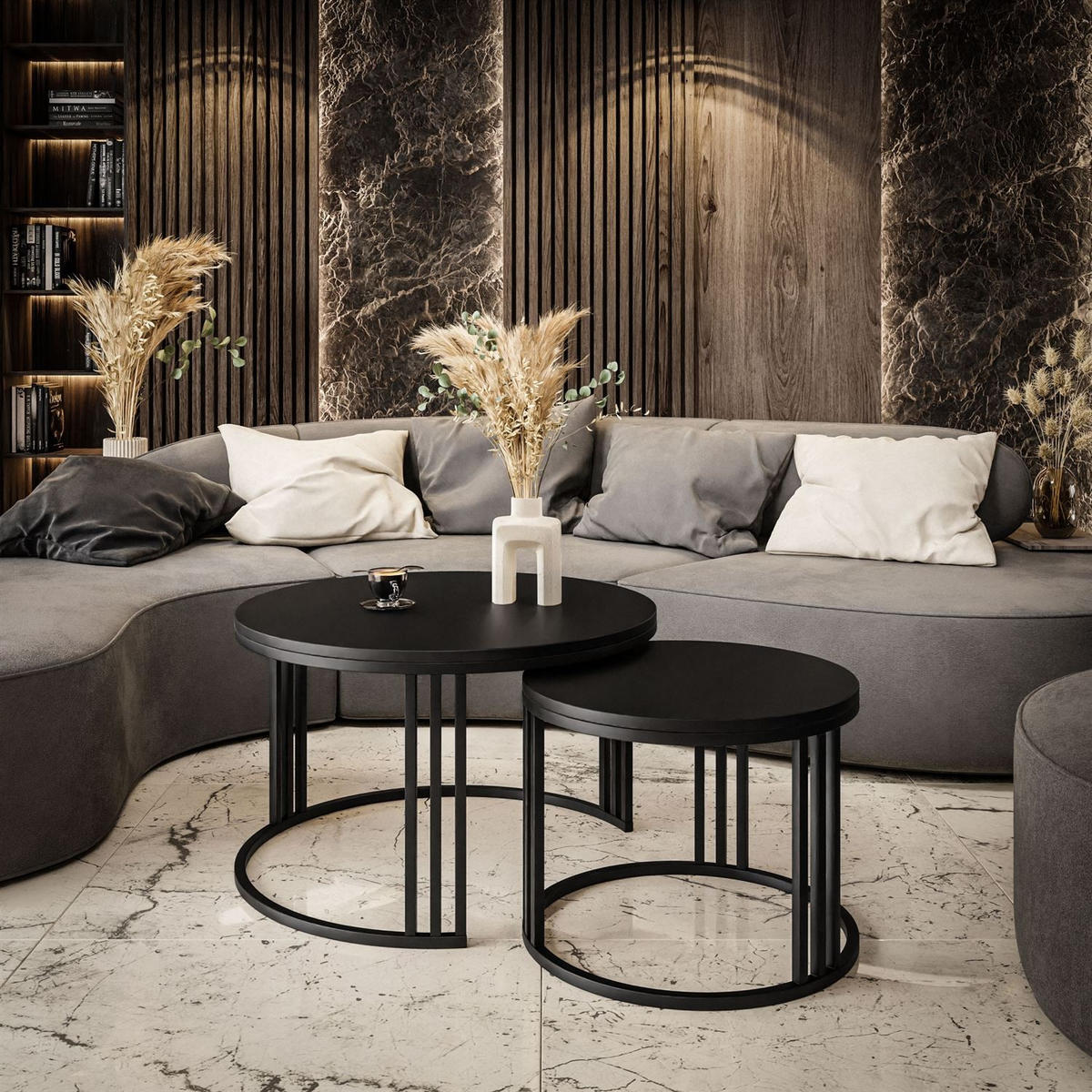 COUCHTISCH 2 in 1 LORI schwarz matt - Schwarz, Holzwerkstoff (70/70/48cm) - Lookway