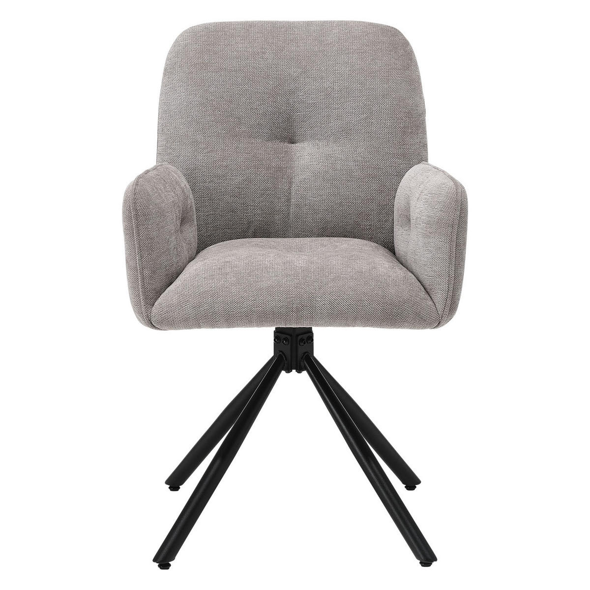 ARMLEHNENSTUHL in Grau 2 Stück drehbar - Anthrazit, Textil (58/88/60cm) - Homestyle4u