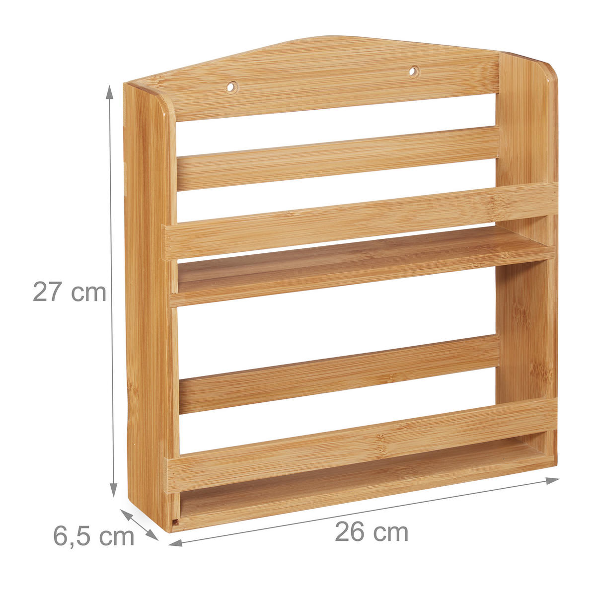 GEWÜRZREGAL - Hellbraun, Glas/Holz (26/27/6.5cm) - Relaxdays