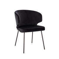 ESSZIMMERSTUHL AMARA - 1, Samt Schwarz - Schwarz, Kunststoff (55/79/59cm) - Home Deluxe