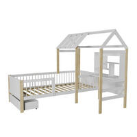 KINDERBETT Yari 90x200 cm Weiß/Natur - Multicolor, Holz (90/200cm) - Juskys