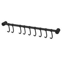 KÜCHEN HAKENLEISTE mit 9 Haken - Schwarz, Metall (3.4/2.2/49.8cm) - Intirilife