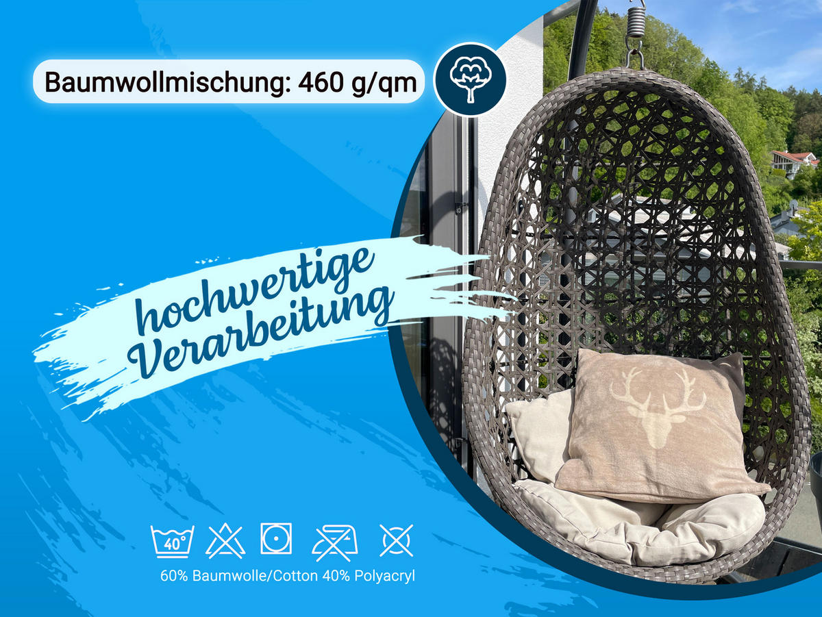KISSENBEZUG, 50x50 cm, 60% Baumwolle, 40% Polyacryl, Beige - Hellbraun, Naturmaterialien (50/50cm) - Zollner