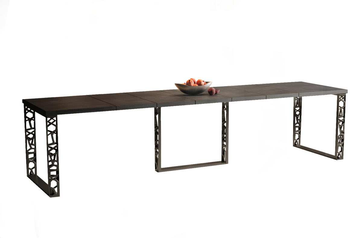 ESSTISCH Ewerest Max ausziehbar - Graphitfarben, Holzwerkstoff (130/85/76cm) - Endo-Moebel