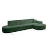 ECKSOFA Ottomane Rechts MARI-L2 - 317x163x73,5 cm Grün Cord - Schwarz/Grün, Holzwerkstoff/Kunststoff (317/163cm) - ALTDECOR