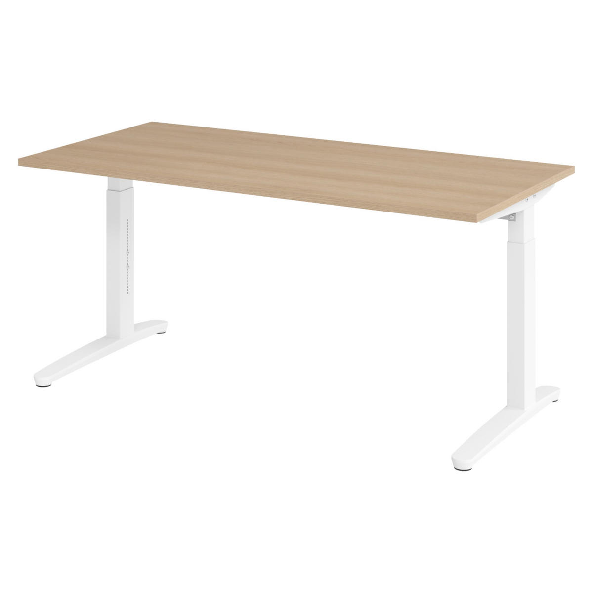 SCHREIBTISCH Serie-XB 80/160/74 cm in Eichefarben/Weiß - Eichefarben/Weiß, Holzwerkstoff (80/160/74cm) - bümö