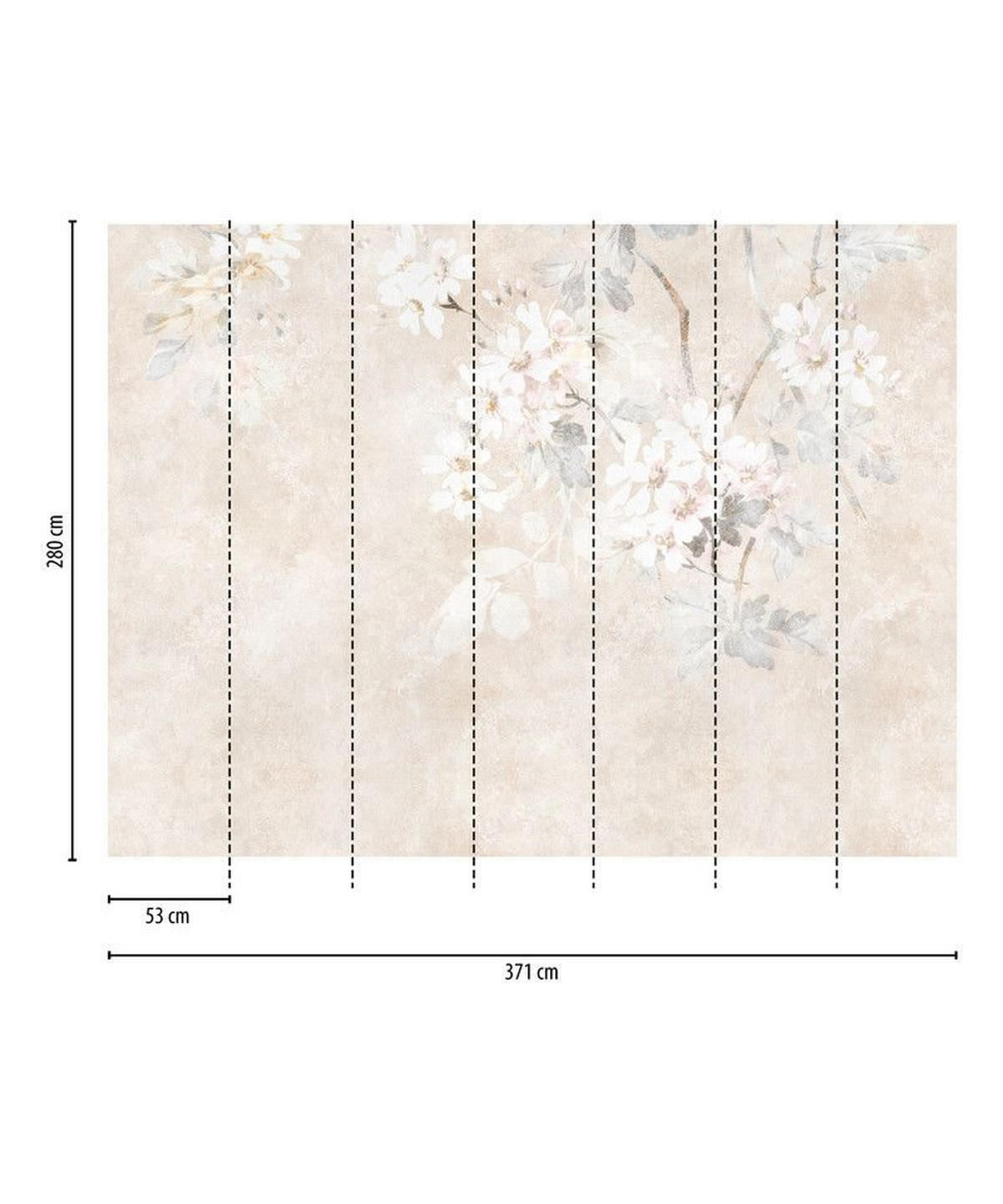 VLIESTAPETE Beige 371/280 cm - Beige/Weiß, Textil (371/1cm) - KUNSTLOFT