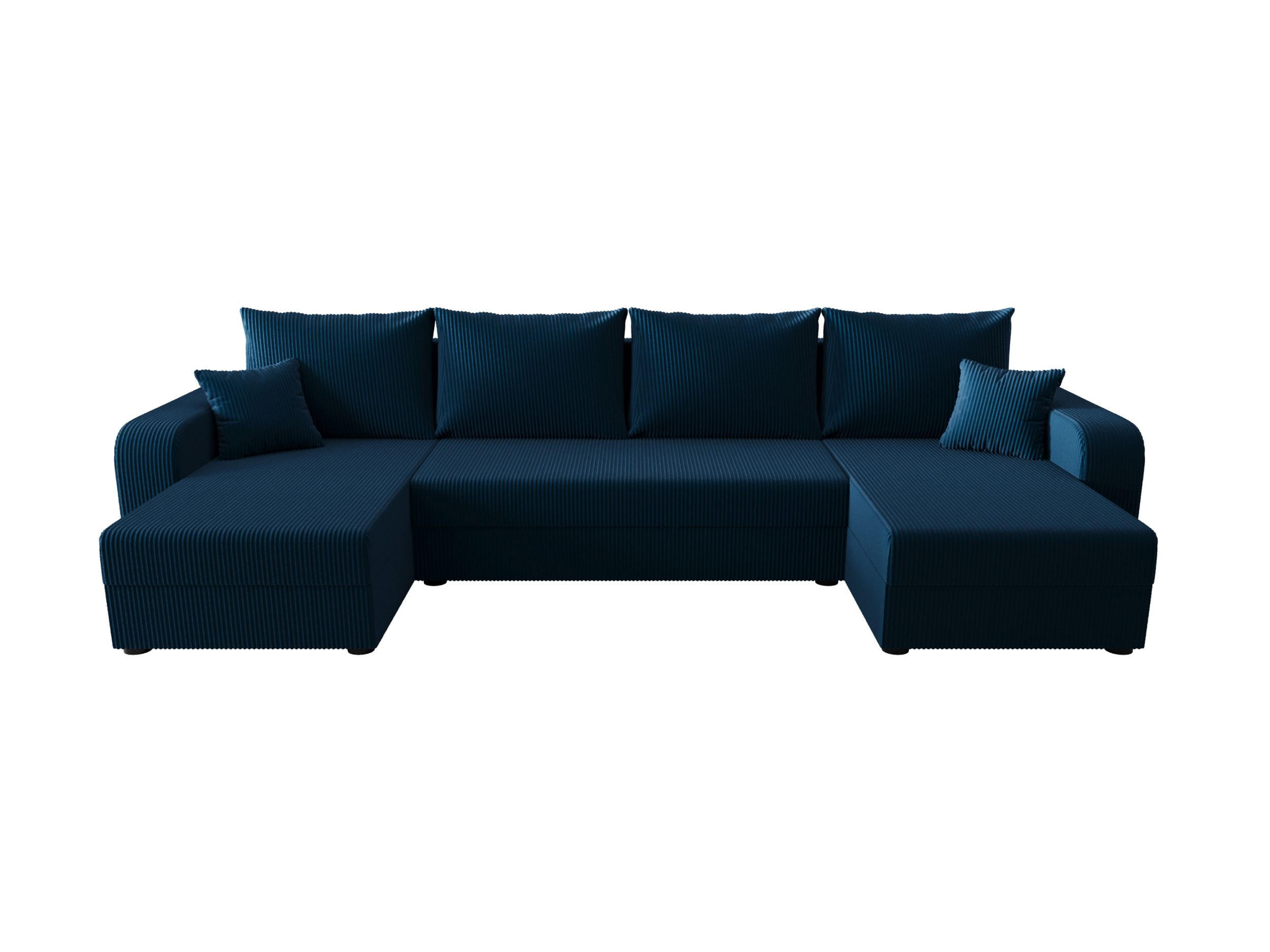 WOHNLANDSCHAFT HEWLET U BIS Zoom 13 mit Schlaffunktion - Dunkelblau, Textil (305/90/140cm) - Bedante
