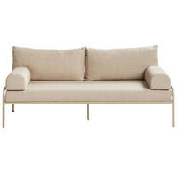 GARTENBANK 2-Sitzer Beige Solofra - Beige, Metall (190/78/77cm) - Beliani