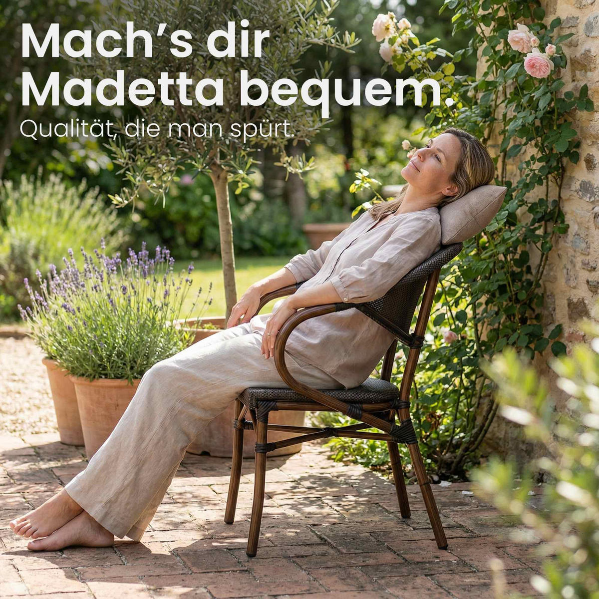 GARTENSTUHL Stoff Coffee - Braun, Textil (57/83/57cm) - CLP