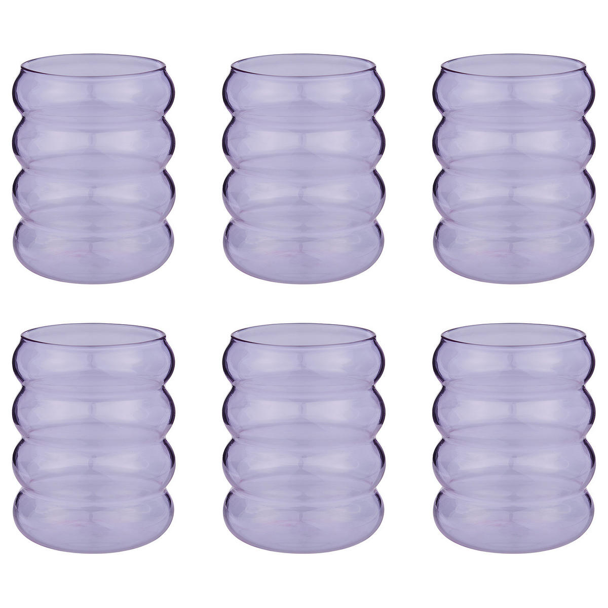 TRINKGLÄSER (6er Set) Hoop 350 ml - Flieder, Glas (0.35L) - Butlers