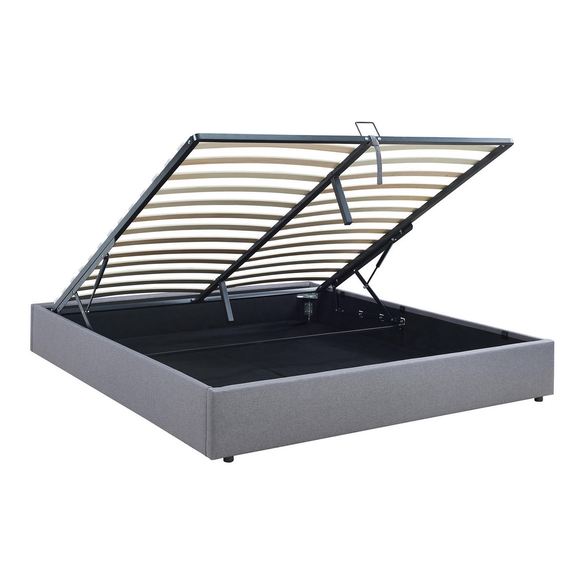 ČALOUNĚNÁ POSTEL Nola - šedá, kompozitní dřevo/textil (180/200cm) - [en.casa]