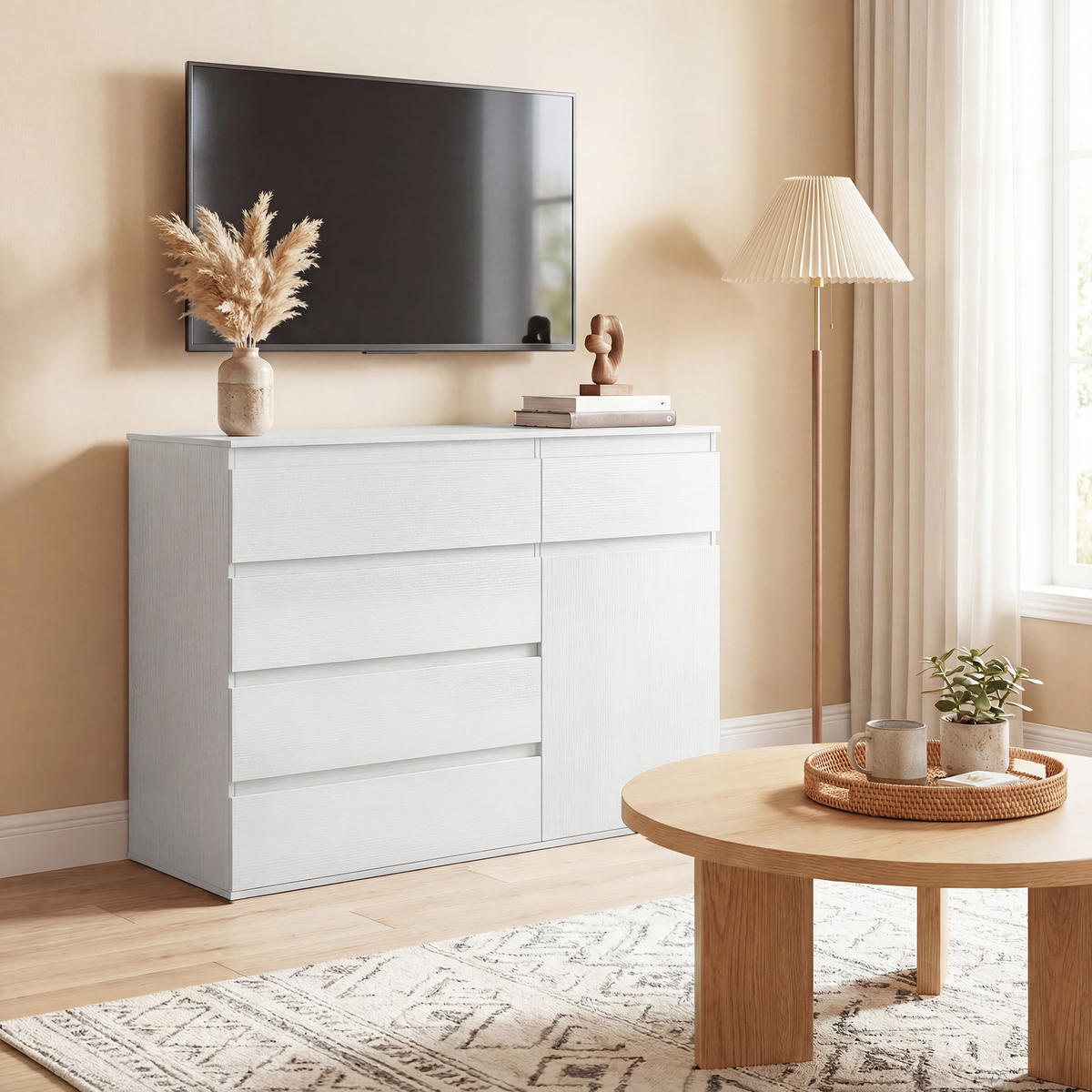 KOMMODE Weiß 100/40/80 cm - Weiß, Holzwerkstoff (100/80/40cm) - PANGIVO