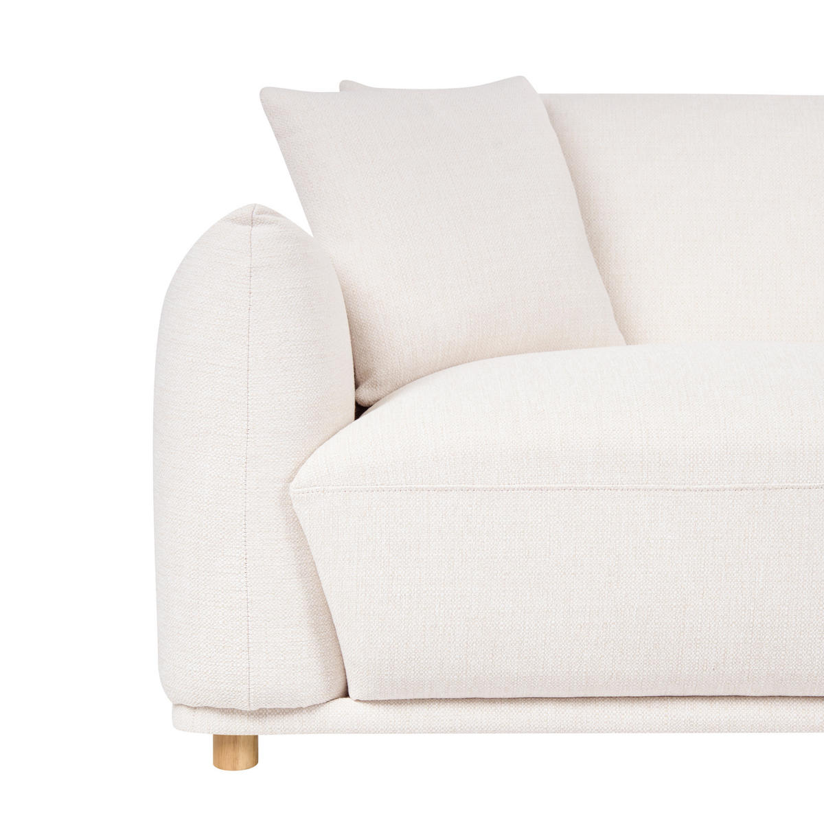 POHOVKA 3-místná Látka Krémově bílá Jubek - krémová, textil (214/81/104cm) - Beliani
