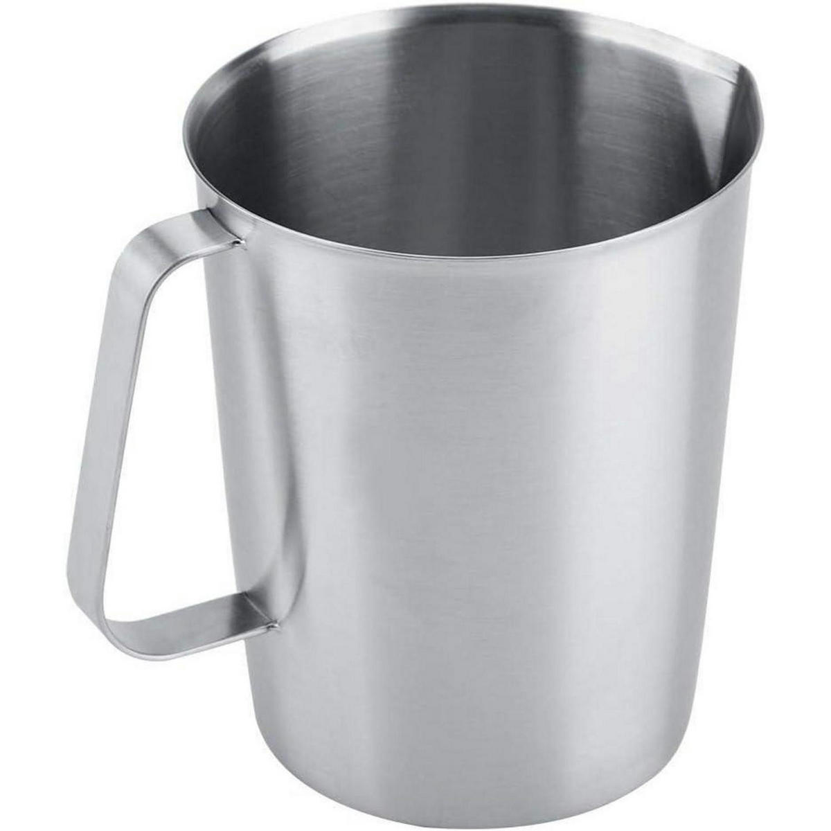 MESSBECHER Edelstahl 2000 ml mit Griff - Silberfarben, Metall (2L)