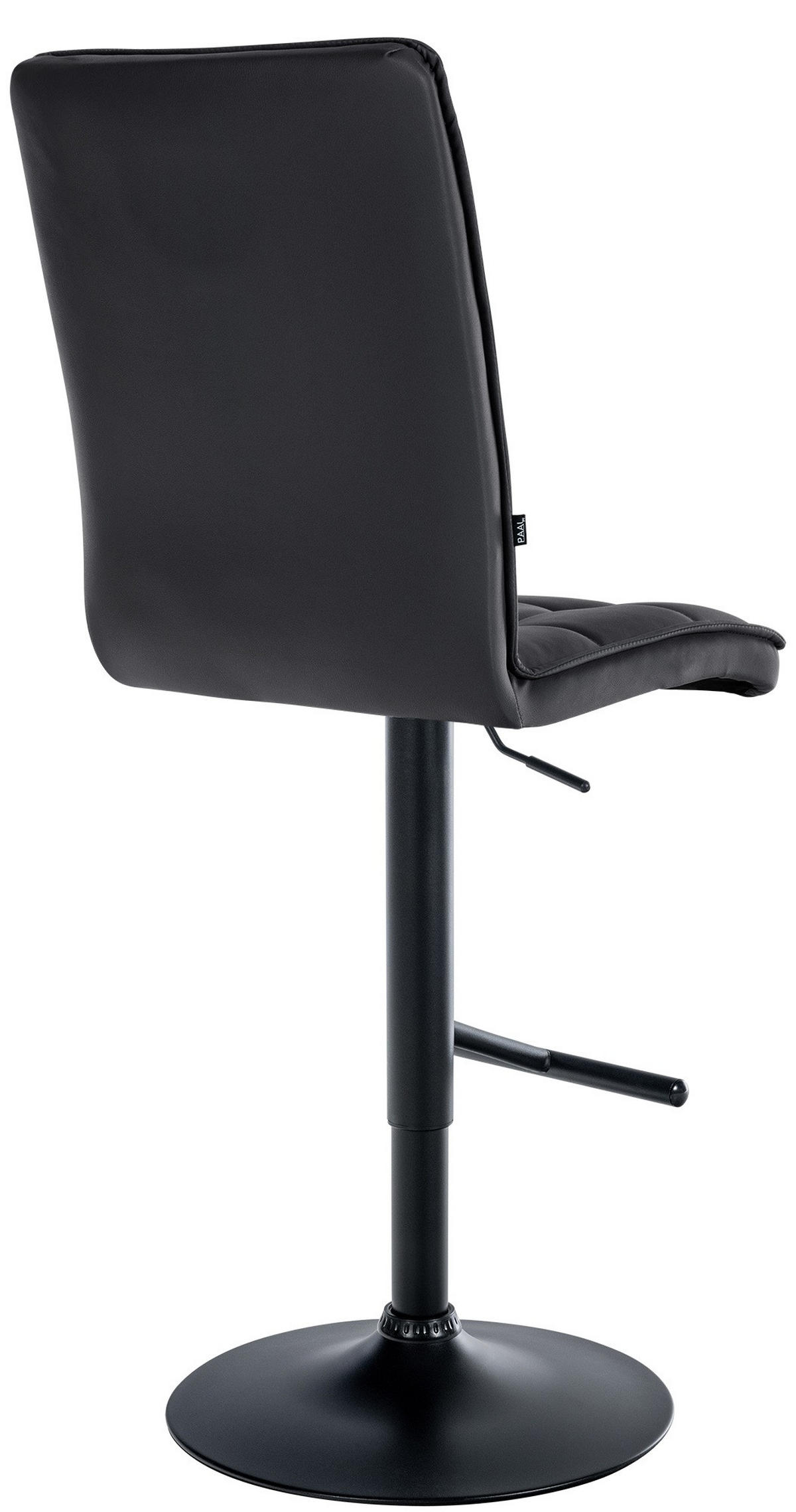 BARHOCKER Pimir Kunstleder Schwarz Schwarz - Schwarz, Leder/Metall (45/112/54cm) - DELUKE