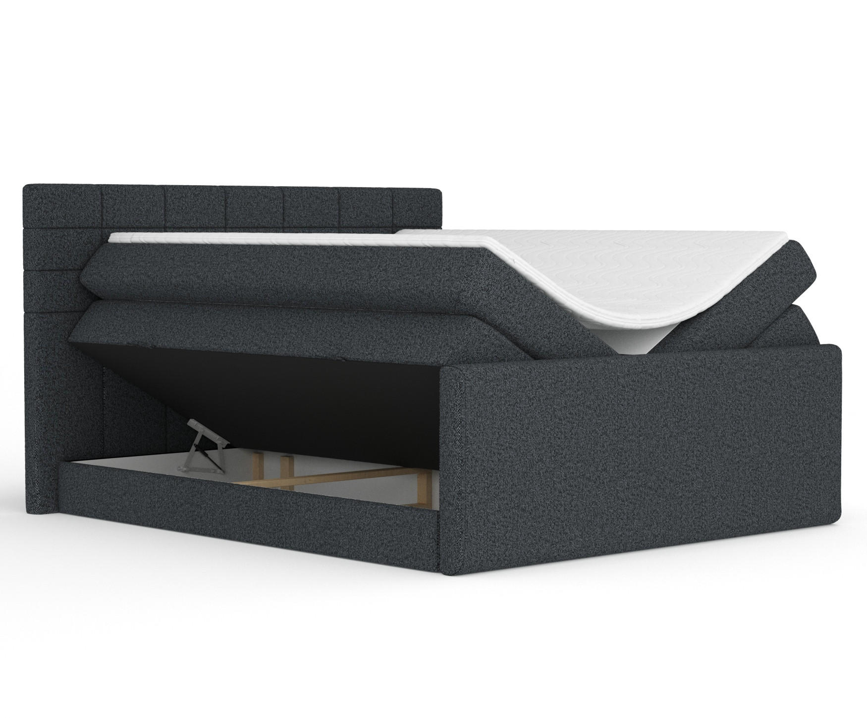 BOXSPRINGBETT Ava Schwarz 140/200 cm - Schwarz, Holz/Holzwerkstoff (140/200cm) - Maison de Reve
