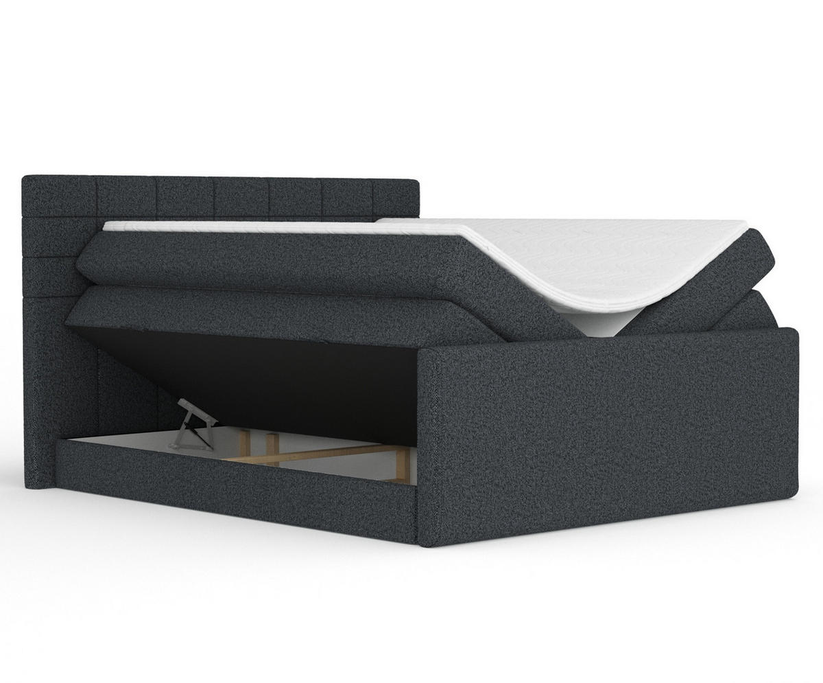 BOXSPRINGBETT Ava Schwarz 200/200 cm - Schwarz, Holz/Holzwerkstoff (200/200cm) - Maison de Reve