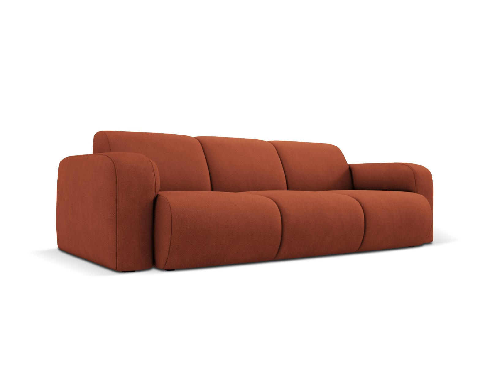 SOFA Molino aus strukturiertem Stoff orange 3 Sitzplätze - Orange, Textil (95/72/235cm) - Micadoni
