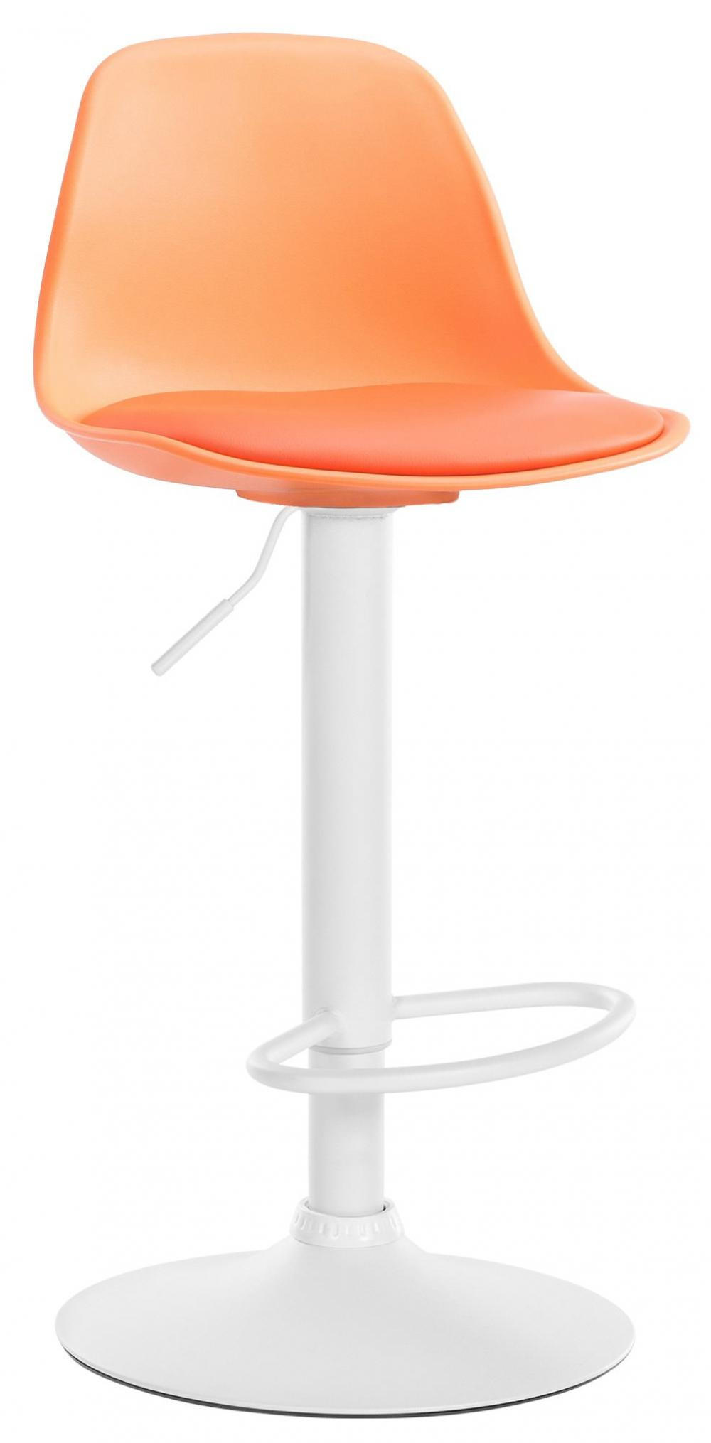 BARHOCKER Kunststoff orange - Weiß/Orange, Kunststoff/Metall (39/82/43cm) - CLP