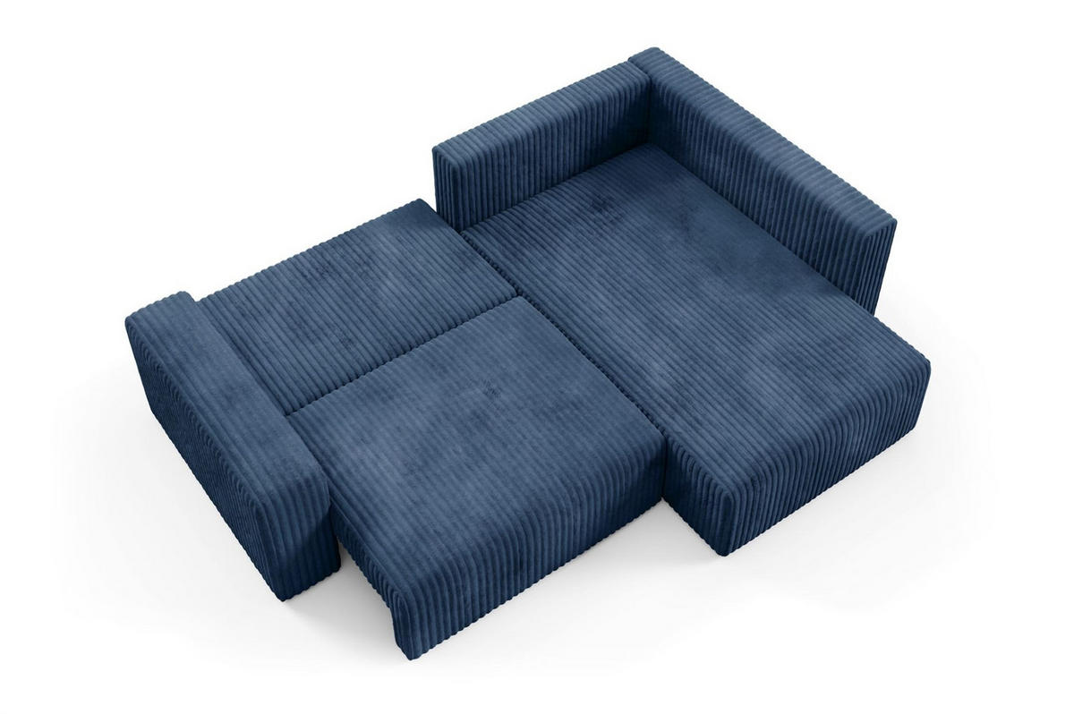 ECKSOFA Natalia Xl - Dunkelblau, Holzwerkstoff/Textil (245/182cm) - Fun Möbel