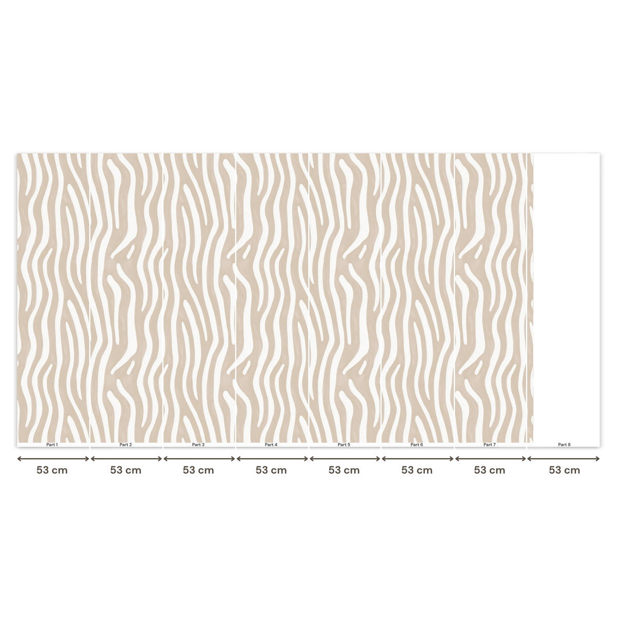 TAPETE - Abstrakt - Zebra - Beige - 400x220 cm - Beige, Papier (400/220cm) - OnlyWow