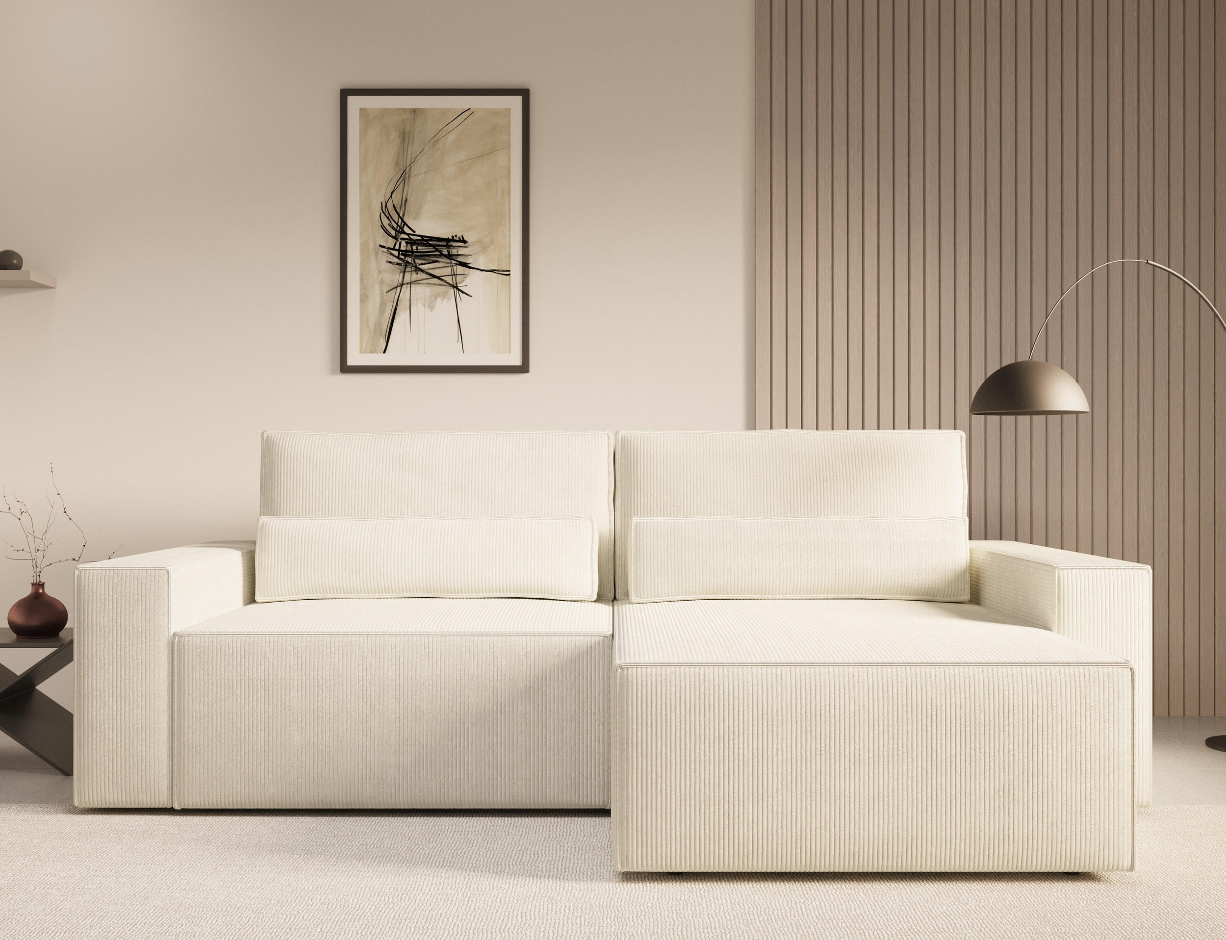 ECKSOFA - Universale Ecksofa DENVER mini - Weiß - Poso 38 - Weiß, Holzwerkstoff (248/162cm) - Möblo