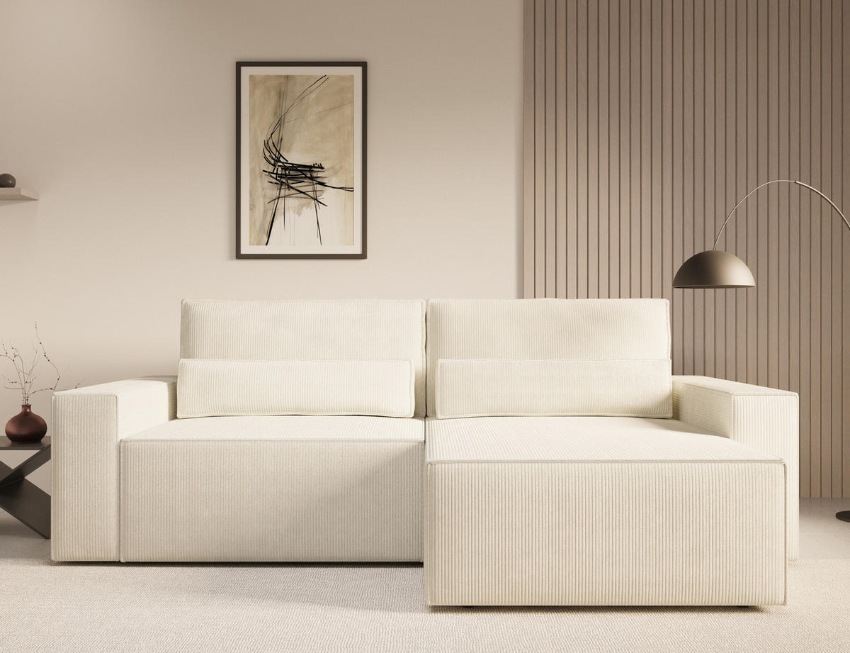 ECKSOFA - Universale Ecksofa DENVER mini - Weiß - Poso 38 - Weiß, Holzwerkstoff (248/162cm) - Möblo