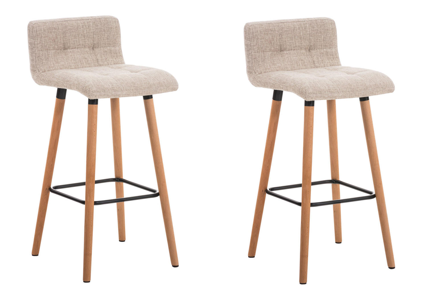 BARHOCKER 2er Set Stoff creme - Creme, Textil (49/42/94cm) - CLP