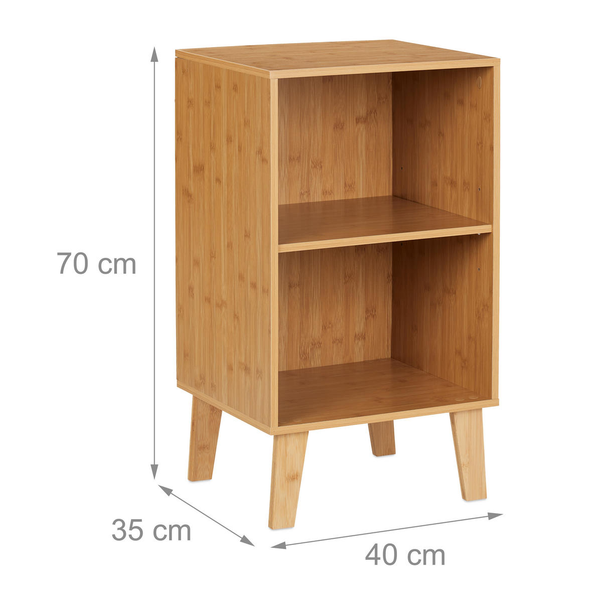 BÜCHERREGAL - Hellbraun, Holz/Holzwerkstoff (40/70/35cm) - Relaxdays