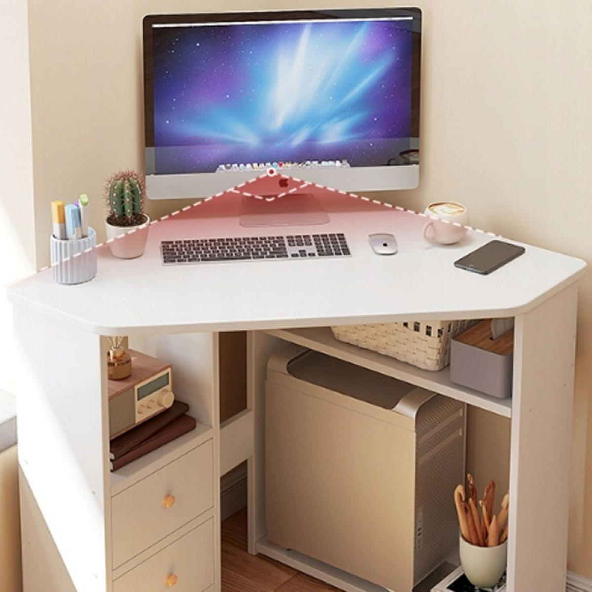 COMPUTERTISCH, weiß 80/75/80cm - Weiß, Holzwerkstoff (75/80/80cm) - MUVU