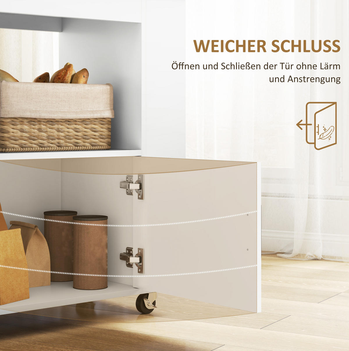 KÜCHENINSEL 83/40/83 cm aus Sperrholz mit Kautschukholz-Arbeitsplatte Eichefarben - Weiß, Holzwerkstoff (83/83/40cm) - Modenvie