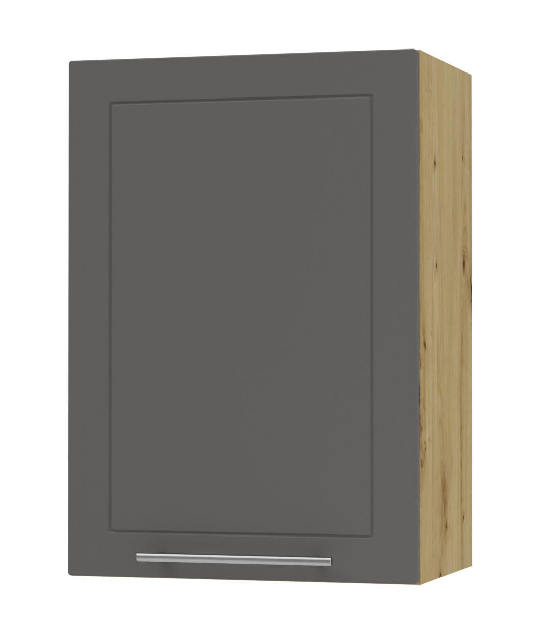 KÜCHENHÄNGESCHRANK Kvantum W2/50 Graphit Matt / Eiche Artisan Matt 50 / 32,5 / 72cm - Graphitfarben/Eiche Artisan, Holz/Holzwerkstoff (50/72/32.5cm) - Feldmann-Wohnen